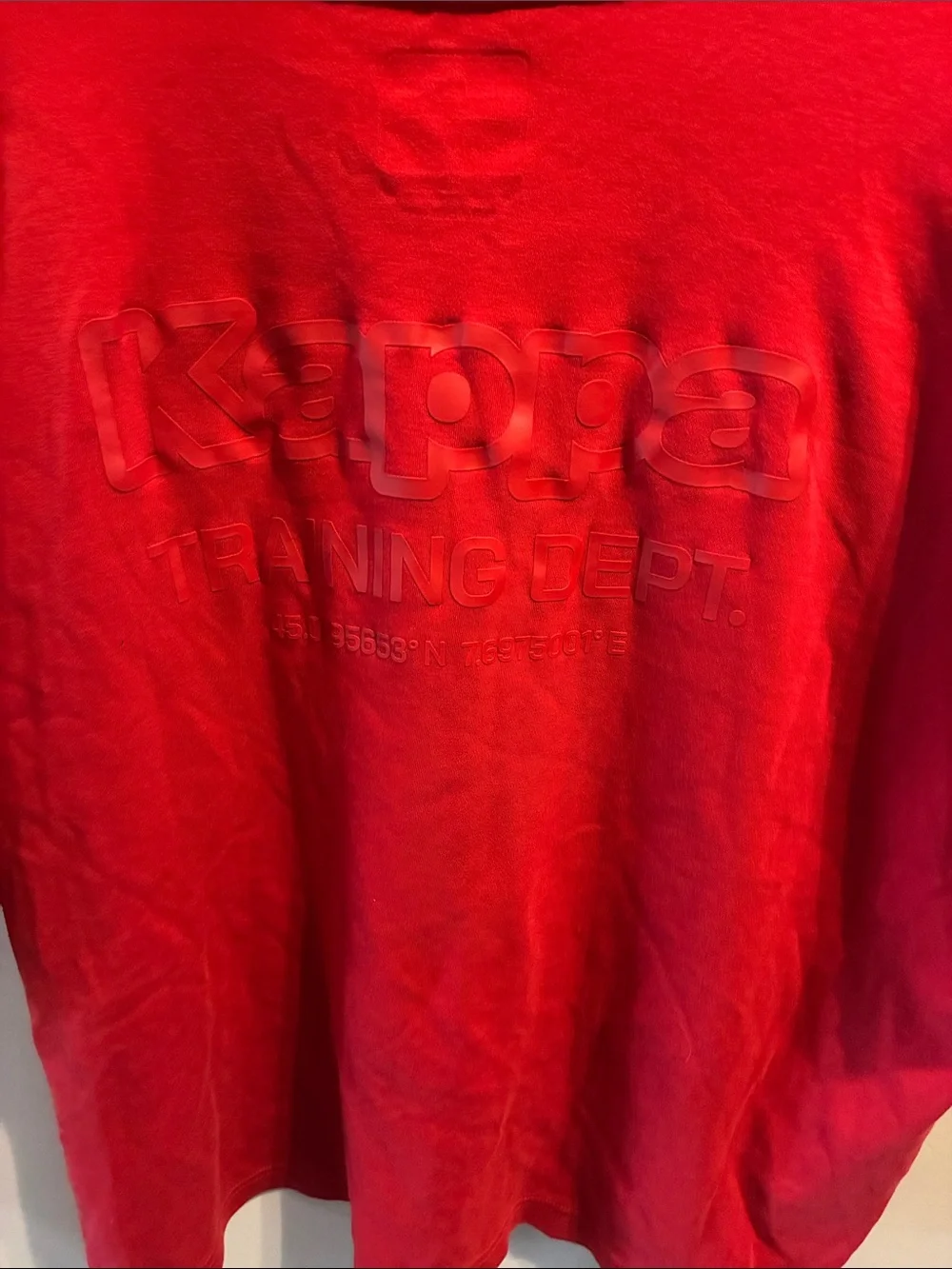 Kappa Red Oversized Short Sleeve Tee with Embroidered Logo